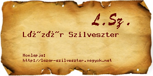 Lázár Szilveszter névjegykártya