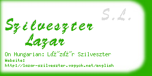 szilveszter lazar business card